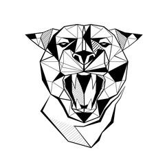 Wall Mural - Panther stylized triangle polygonal model