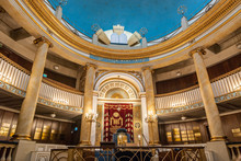 Vienna, Austria, August 21 2019 - The Main Door Of The Vienna Central Synagogue (Stadttempel Wien) In Seitenstettengasse