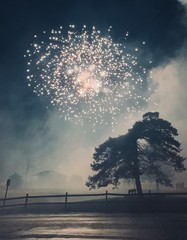 fireworks over the river