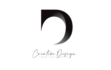 Sticker - Purple D Logo Letter Design Icon. Creative Black Design of D Letter in