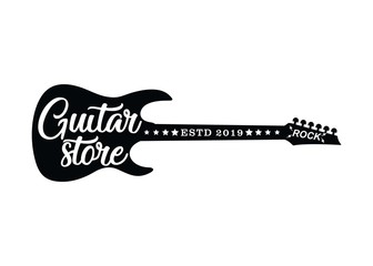 Wall Mural - guitar store logo.Music icons for audio store, branding or poster. vector Illustration