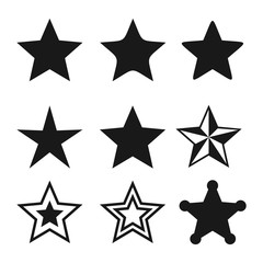 Wall Mural - Star vector icons isolated on white background.