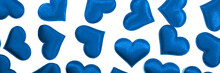 Valentines Day Background With Blue Hearts, Top View