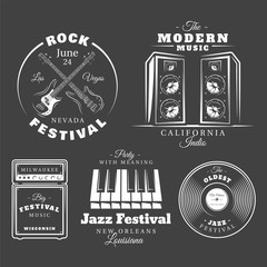 Sticker - Set of vintage musical labels