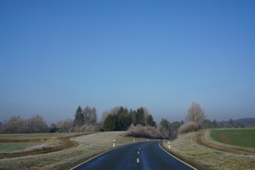 road and blue sky