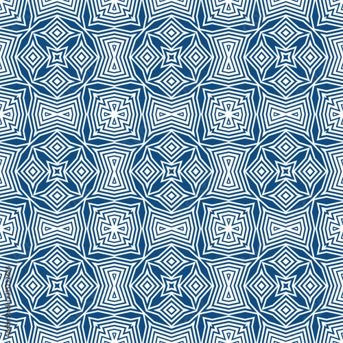 Abstract seamless geometric pattern. Some forms smoothly transform into other...