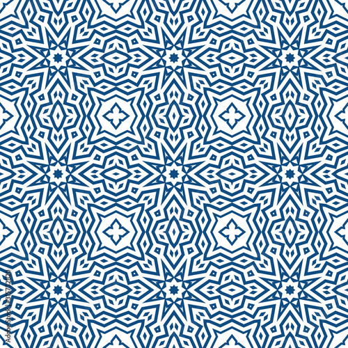 Abstract seamless geometric pattern. Some forms smoothly transform into other...