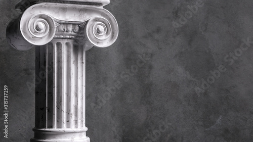 Cuadros en Lienzo Capital of the ancient Greek Ionic order isolated over white background