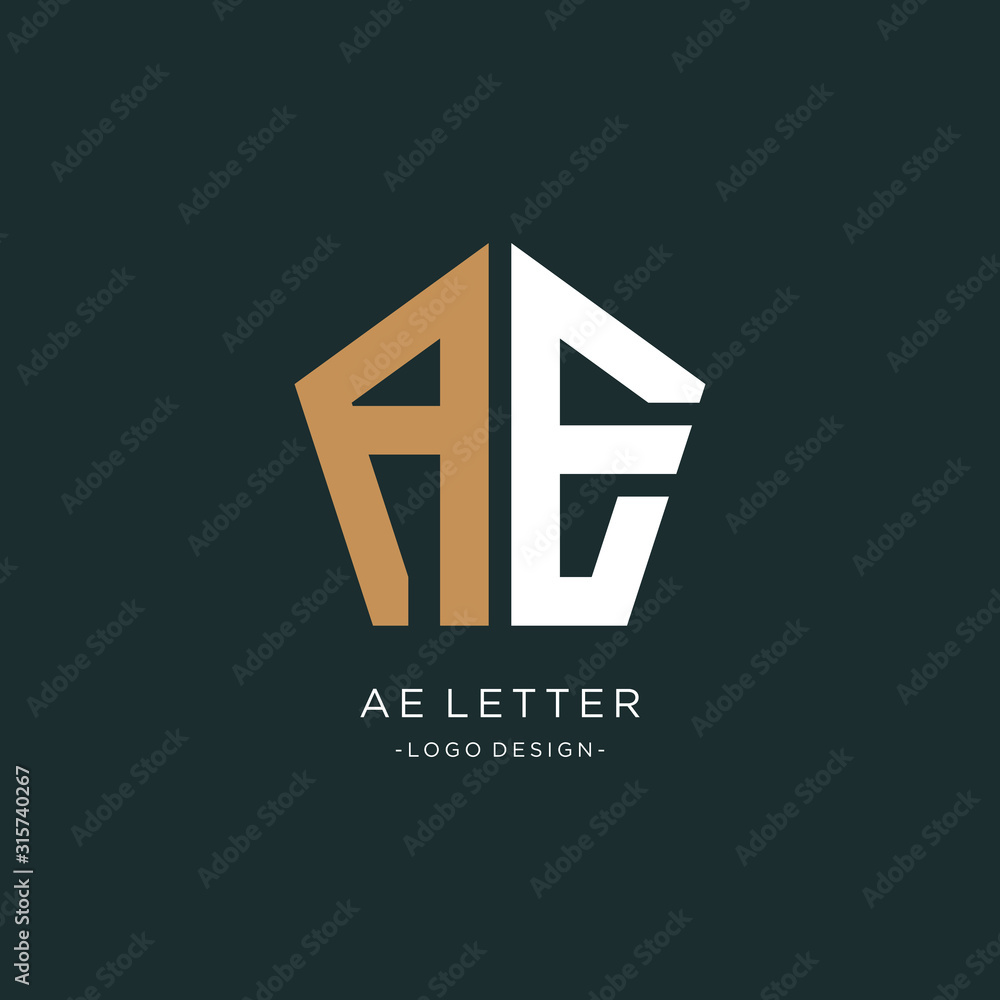 AE Letter Logo Design with Sans Serif Font Vector Illustration ...