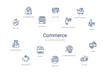 © zaurrahimov - commerce concept 14 colorful outline icons. 2 color blue stroke icons