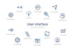 © zaurrahimov - user interface concept 14 colorful outline icons. 2 color blue stroke icons