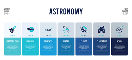 web banner design with astronomy concept elements.