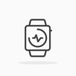 Smart watch icon in line style. Editable stroke.
