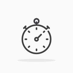 Wall Mural - Stopwatch icon in line style. Editable stroke.