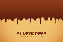 Sweet Melting Chocolate Icing For Valentines Day Vector Illustration EPS10