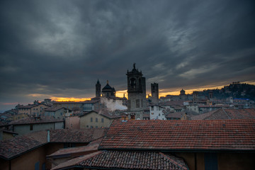 Wall Mural - old town of Bergamo