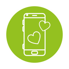 Sticker - smartphone screen on green background