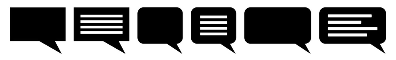 Wall Mural - speech bubble balloon lines icon black | blank bubbles | communication symbol | message logo | carto