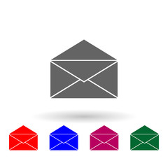 Poster - Open envelope multi color icon. Simple glyph, flat vector of web icons for ui and ux, website or mobile application