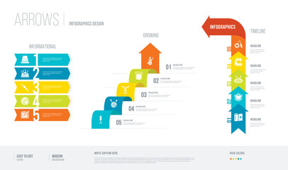 Wall Mural - arrows style infogaphics design from sew concept. infographic vector illustration