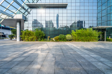 Wall Mural - modern buildings and empty pavement in china.