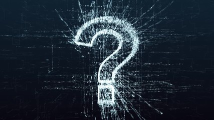 Wall Mural - technological question mark in the electronic digital space. problems and their solutions in the mod