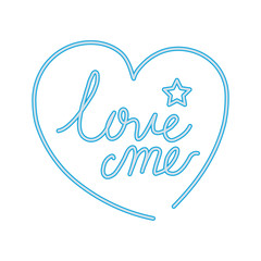 Poster - love me lettering with heart isolated icon