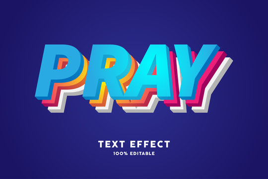 3D layer gradient colorful text effect