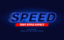Blue Light Speed Modern Bold Text Style Effect For Movie Headline