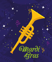 Poster - Mardi gras trumpet vector design