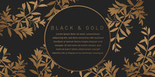 Black And Gold Leaves Background Pattern