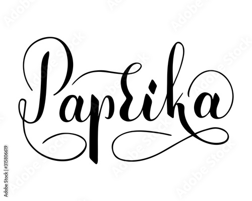 Fotografía Vector hand written paprika text isolated on white background