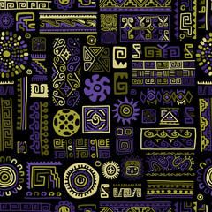 Aufkleber - Ethnic handmade ornament, seamless pattern