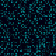 Digital background. Sparse pattern of frames. Cyan colored seamless background. Captivating vector illustration.