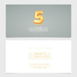 © kora_ra_123 - 5 years anniversary invitation card vector illustration. Double sided graphic design template