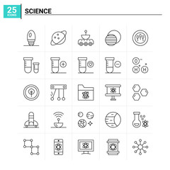 Wall Mural - 25 Science icon set. vector background