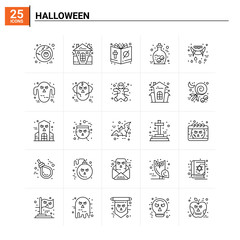 Canvas Print - 25 Halloween icon set. vector background