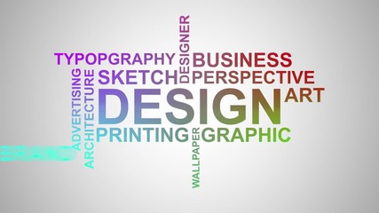 Wall Mural - Design typography animation, isolated on white background. Kinetic typography in 4k resolution