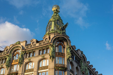 Wall Mural - Former Singer house - house of books (Russian: Dom Knigi) at Nevsky prospect at day in SAINT PETERSBURG. RUSSIA