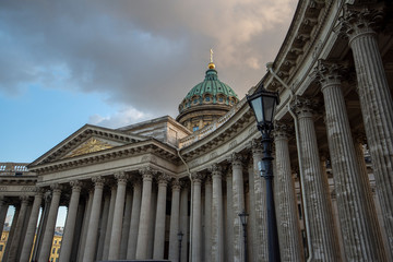 Wall Mural - Kazan Cathedral or Kazanskiy Kafedralniy Sobor also known as the Cathedral of Our Lady of Kazan, is a Russian Orthodox Church on the Nevsky Prospekt in Saint Petersburg, Russia. 