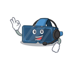 Sticker - Smiley vr virtual reality cartoon character design wearing headphone