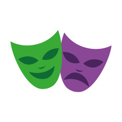 Poster - mardi gras theater faces celebration masks