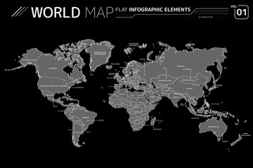  North and South America, Europe, Asia, Africa, Australia and Oceania Vector Maps