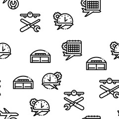 Canvas Print - Aircraft Repair Tool Seamless Pattern Vector Thin Line. Illustrations