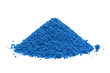 Pile of blue powder, isolated on white background