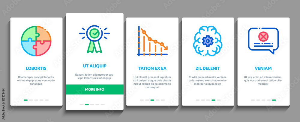 Vector de Stock Swot Analysis Strategy Onboarding Mobile App Page ...