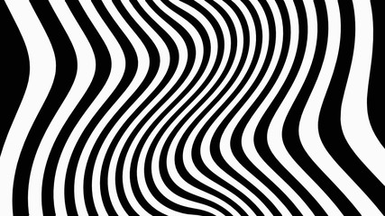 Wall Mural - Vector - Black and white wave vertical lines.Optical illusion.