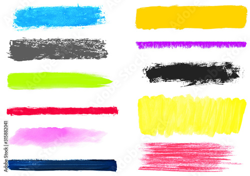 Cuadros en Lienzo Bunte gemalte Linien und Markierungen mit Pinsel und Stift