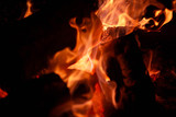 Fototapeta Storczyk - fire in the fireplace