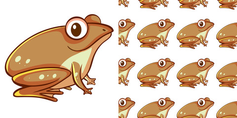 Canvas Print - Seamless background design with brown frog